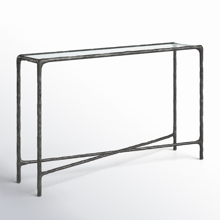 Jessa Aristocratic Black Metal and Glass 48'' Console Table