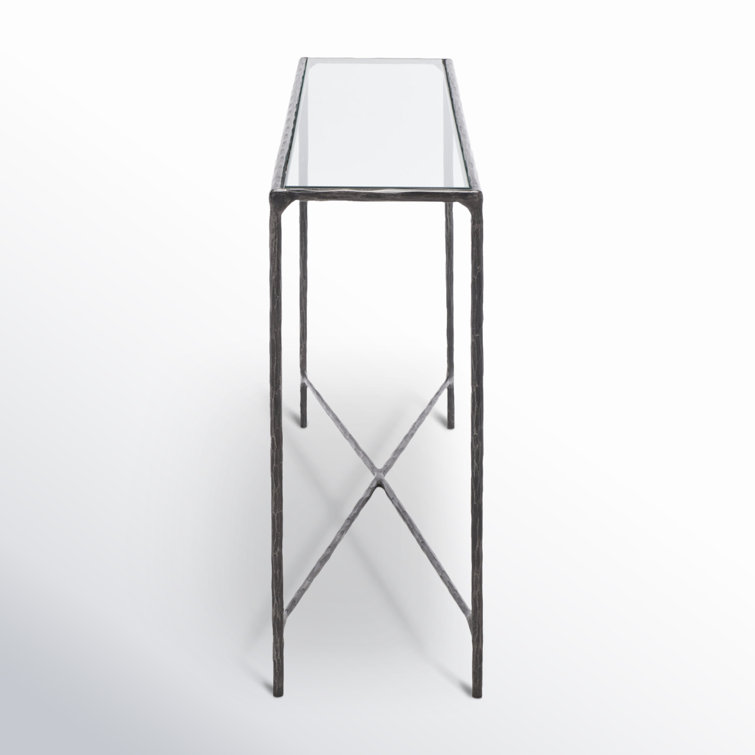 Jessa Aristocratic Black Metal and Glass 48'' Console Table