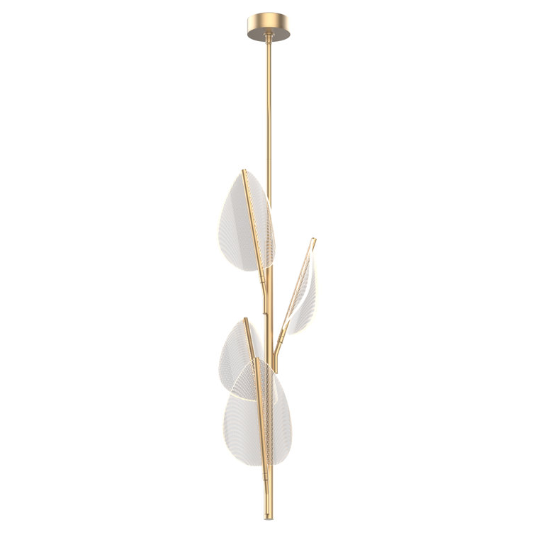 Flora Art Deco Inspired Natural Brass LED Pendant Light
