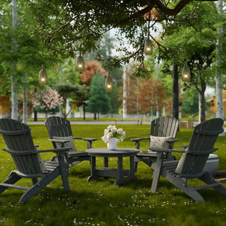 Dark Gray Round Outdoor HDPE Coffee Table