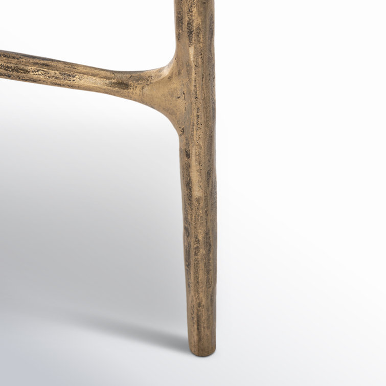 Aristocratic Brass Demilune Console Table with Sleek Glass Top