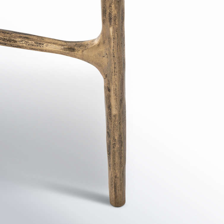 Aristocratic Airy Glamour 36'' Demilune Brass & White Marble Console Table
