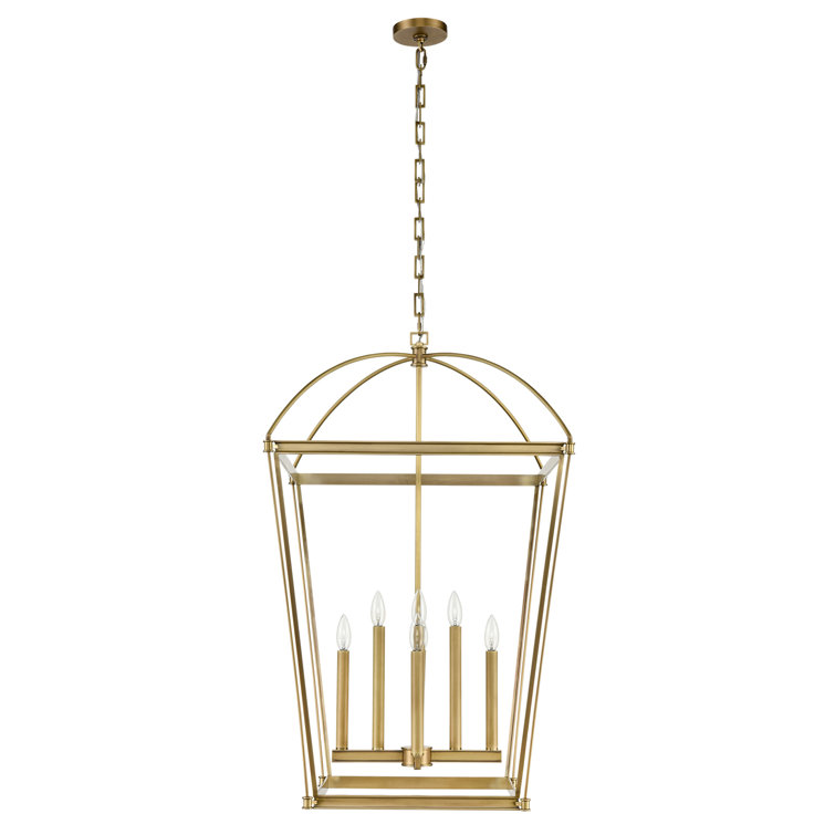 Vintage Brass 8-Light Globe Lantern Chandelier