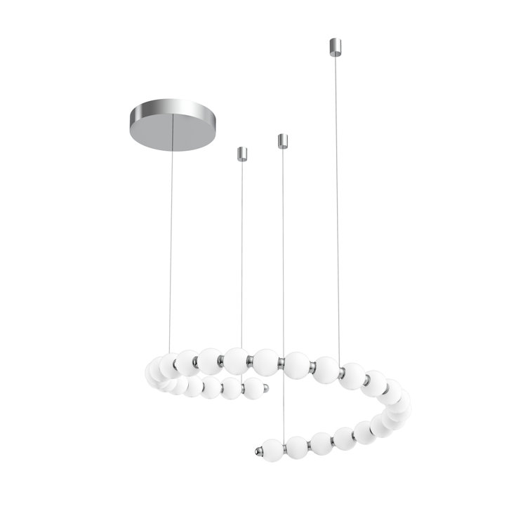 Akoya Chrome and Crystal 28-Light LED Linear Chandelier