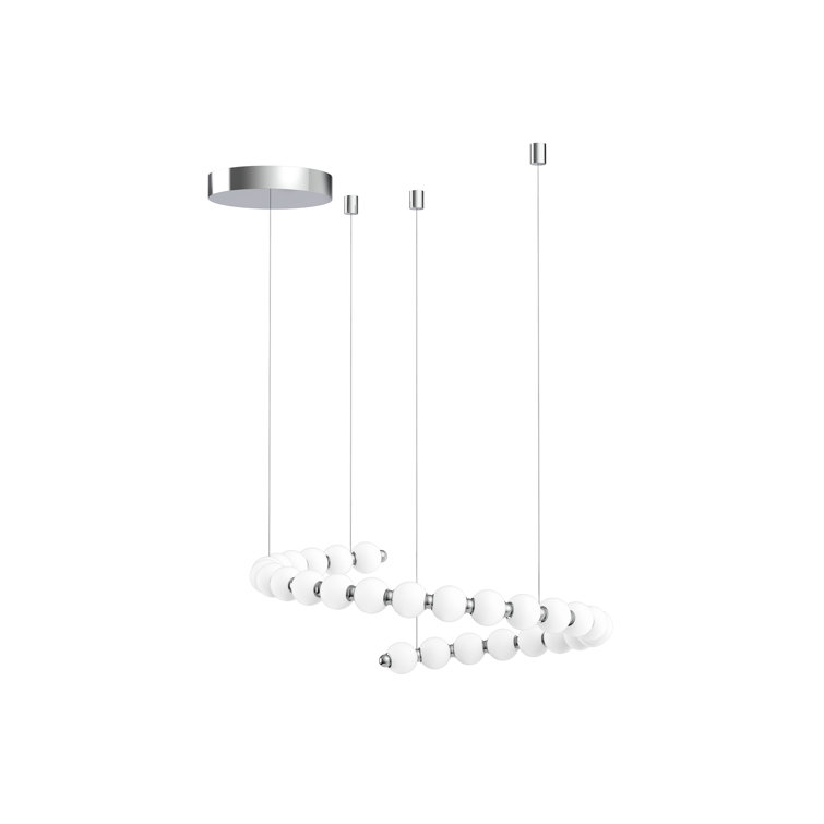 Akoya Chrome and Crystal 28-Light LED Linear Chandelier