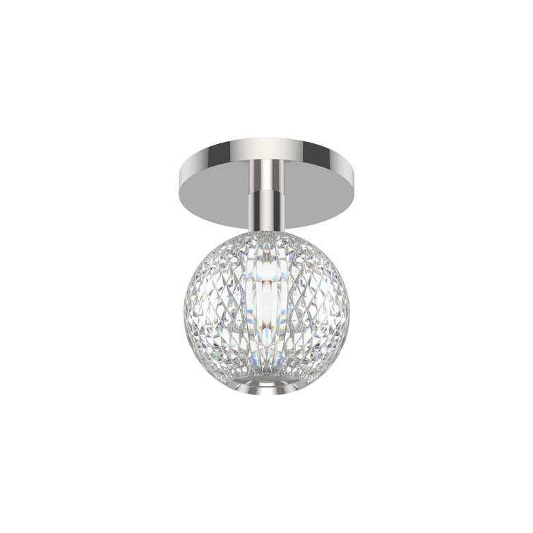 Marni Polished Nickel Globe LED Indoor/Outdoor Flush Mount
