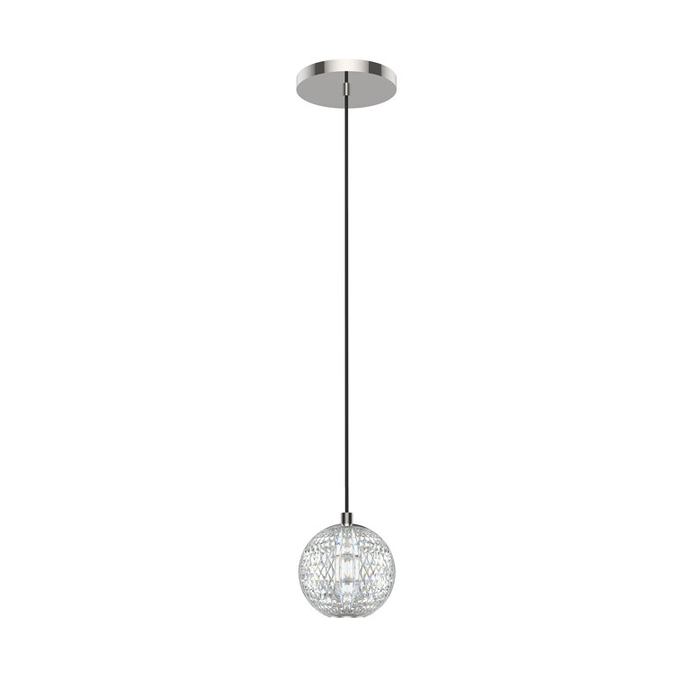 Marni Polished Nickel Glass Globe LED Pendant Light