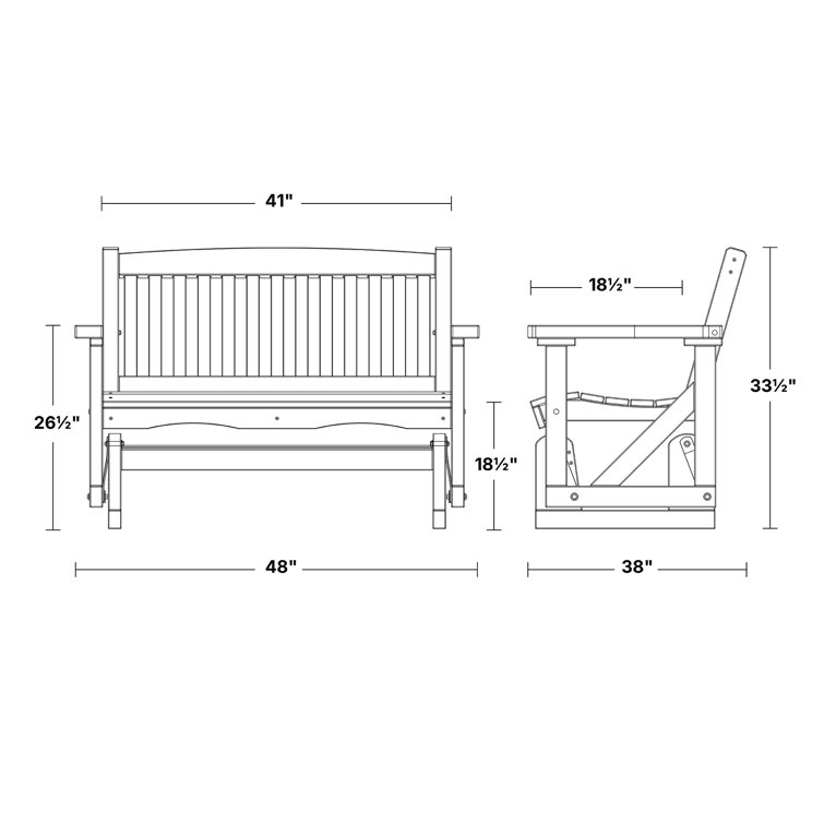 Cardinal Red HDPE Outdoor Glider Bench