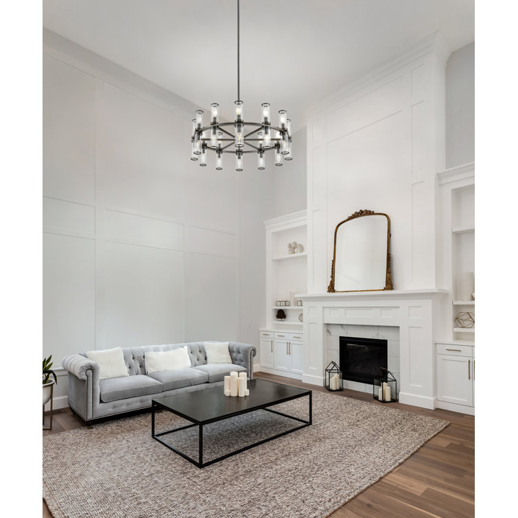 Elixir Bronze and Crystal 24-Light Wagon Wheel Chandelier
