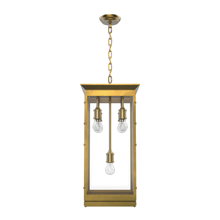 Douglas Vintage Brass Indoor/Outdoor 5-Light Square Lantern Chandelier