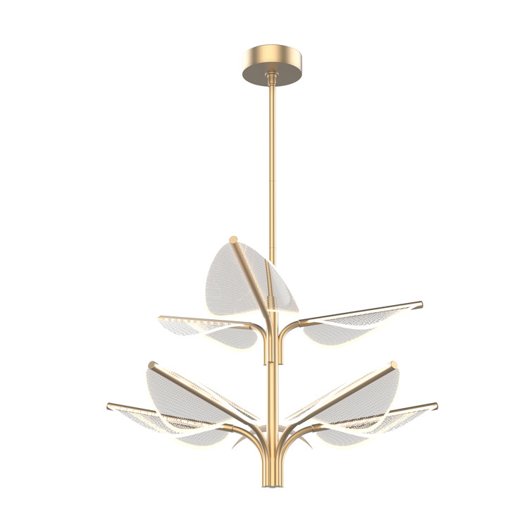 Alora Flora Vintage Brass LED Globe Chandelier 31 in