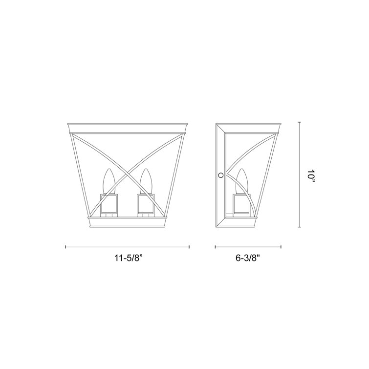 Lattice Urban Bronze Solid Brass Criss-Cross Flush Mount Sconce