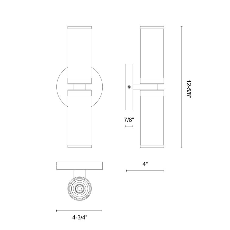 Natural Brass and Clear Glass Cylinder Wall Sconce