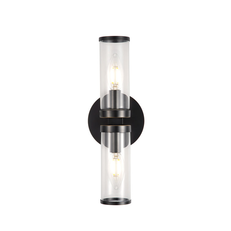 Urban Bronze and Brass Cylinder Wall Sconce