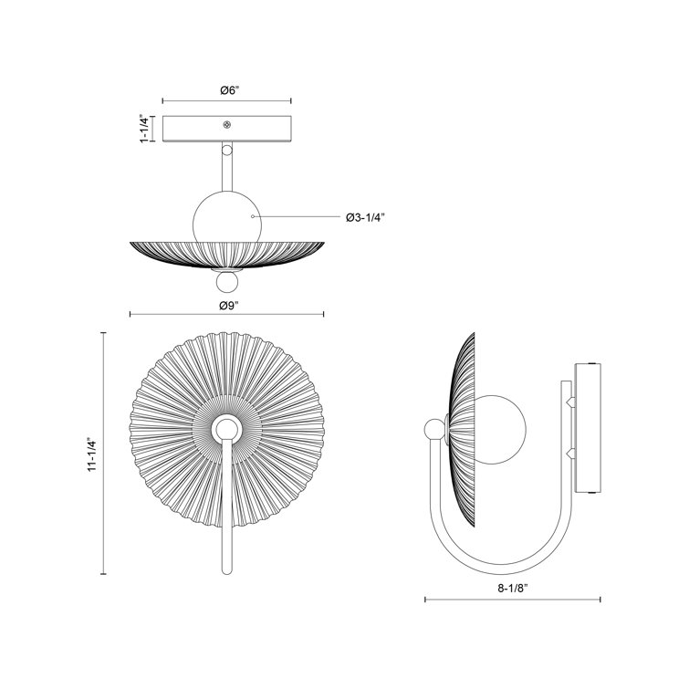 Matte Black Glass Dimmable LED Wall Sconce