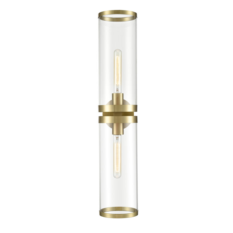 Alora Revolve II 28'' Natural Brass Cylinder Wall Sconce