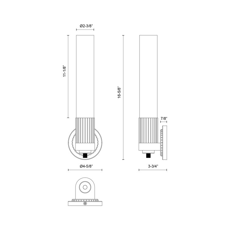 Warm Bronze Ribbed Metal and Glass Wall Sconce