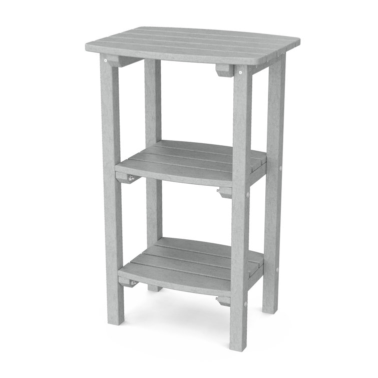 Light Gray Poly Lumber 3-Shelf Side Table
