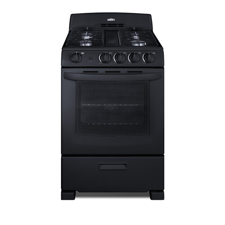 24" Black Stainless Steel Free-standing Gas Range