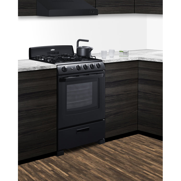 24" Black Stainless Steel Free-standing Gas Range