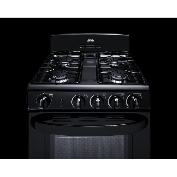 24" Black Stainless Steel Free-standing Gas Range