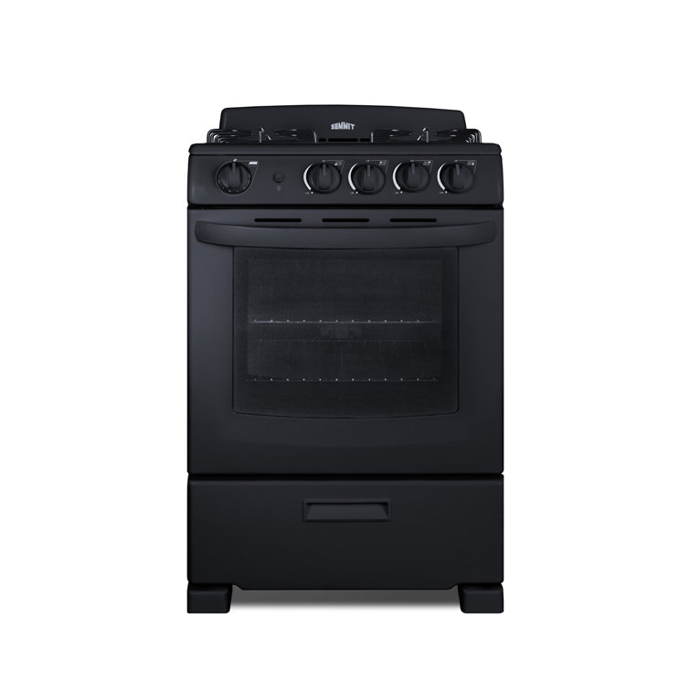 24" Black Stainless Steel Free-standing Gas Range