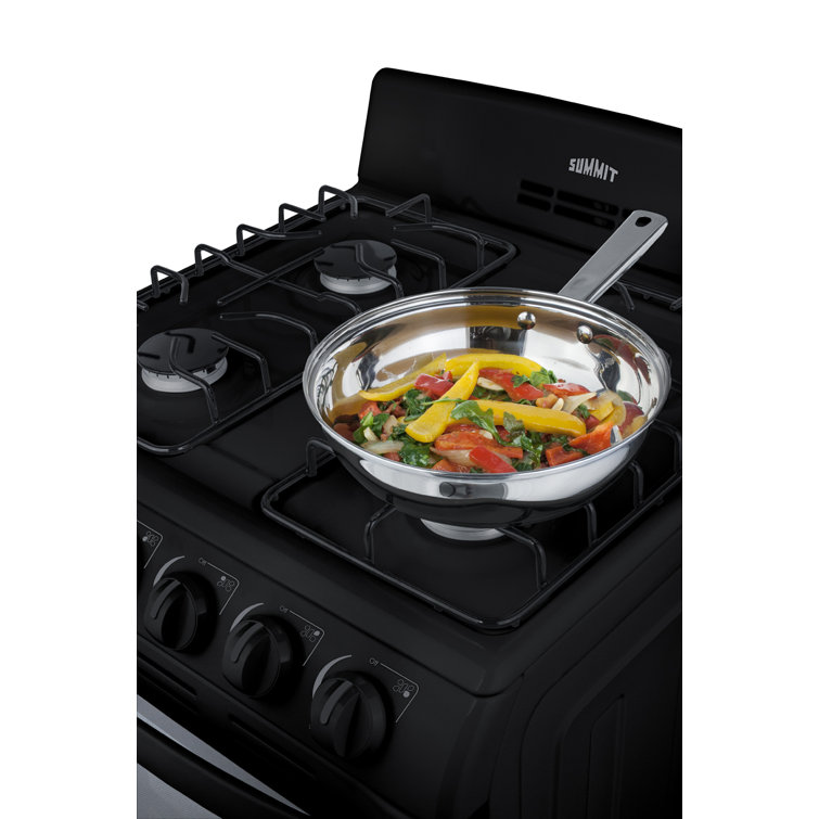 24" Black Stainless Steel Free-standing Gas Range