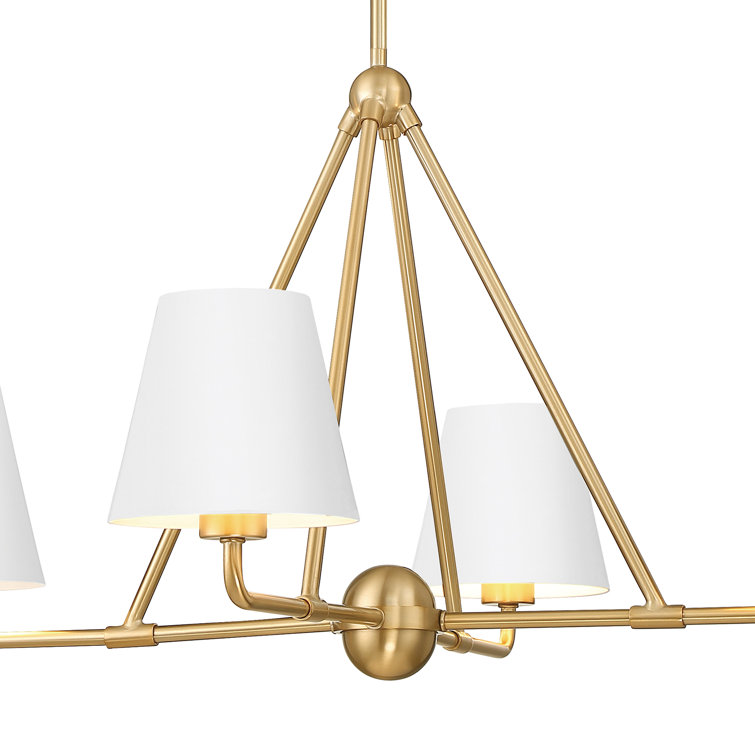 Gold and Black Metal 4-Light Dimmable Chandelier