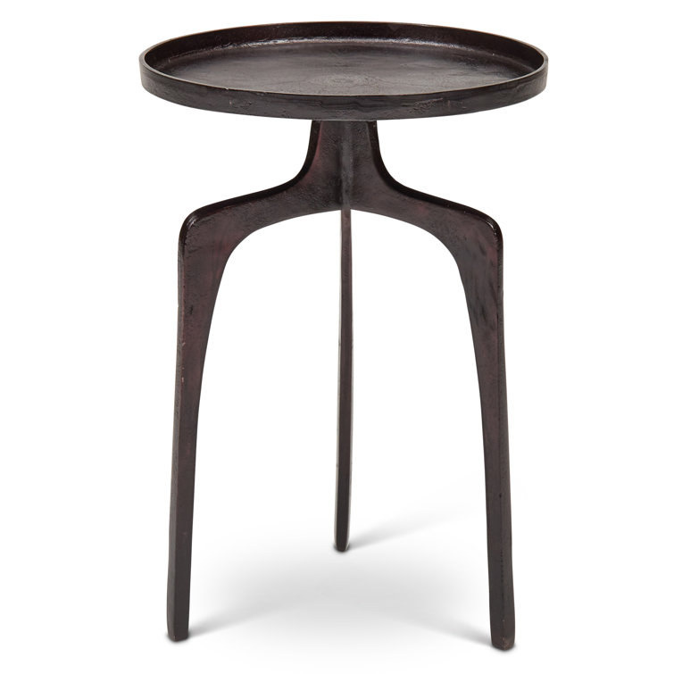 Raw Bronze Round Reclaimed Aluminum End Table