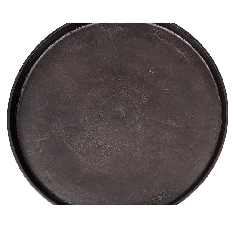 Raw Bronze Round Reclaimed Aluminum End Table