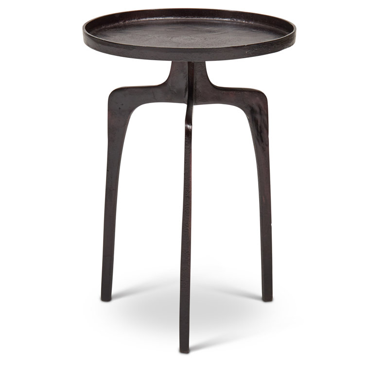 Raw Bronze Round Reclaimed Aluminum End Table