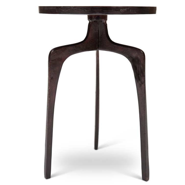 Raw Bronze Round Reclaimed Aluminum End Table