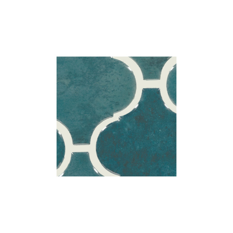 Mystique Gloss Blue Ceramic Arabesque Mosaic Tile 11x12