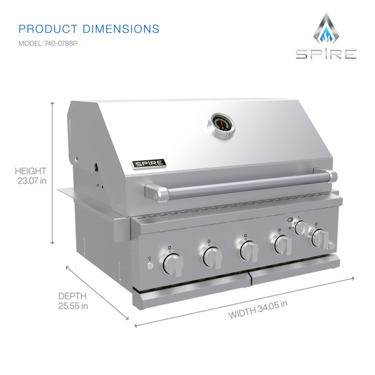 Spire 30" Stainless Steel 5-Burner Built-in Gas Grill