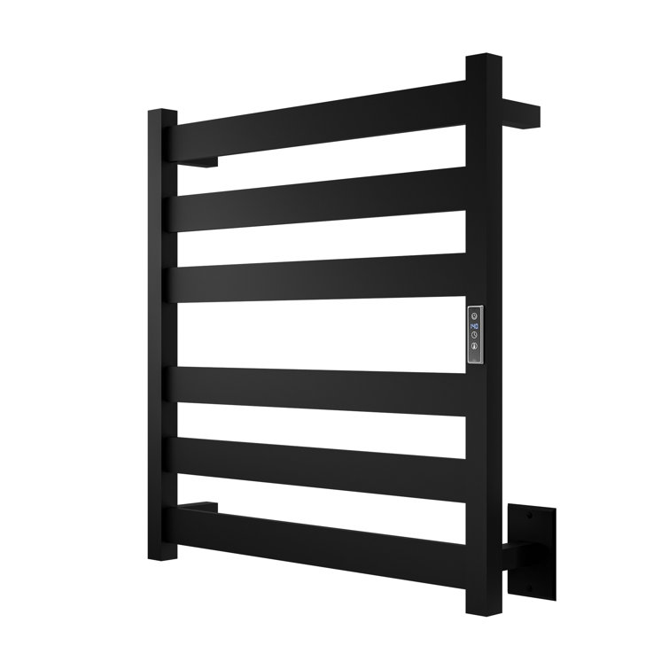 Matte Black Stainless Steel 6-Bar Wall Mounted Towel Warmer