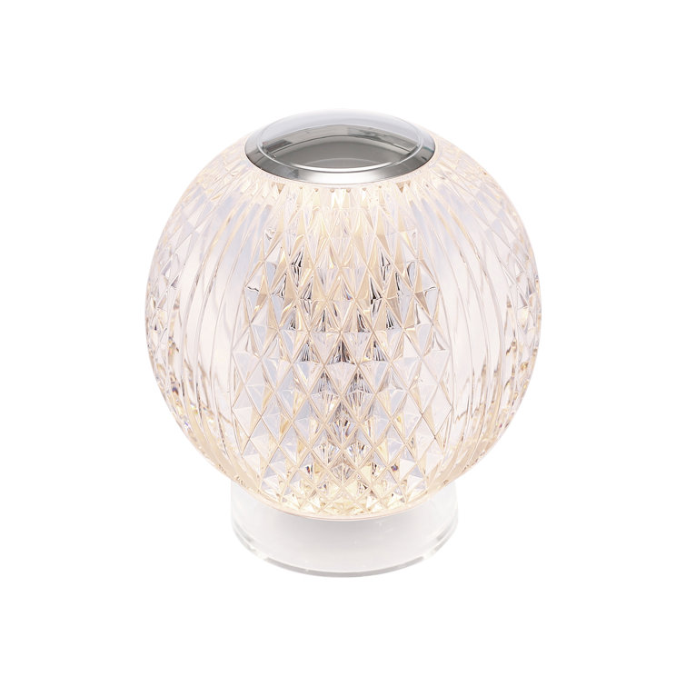 Marni Polished Nickel and Clear Globe Table Lamp