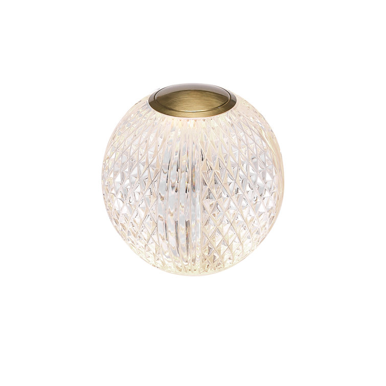 Marni Natural Brass and Clear Globe Table Lamp
