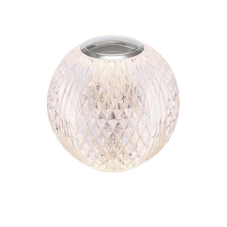 Marni Polished Nickel and Clear Globe Table Lamp