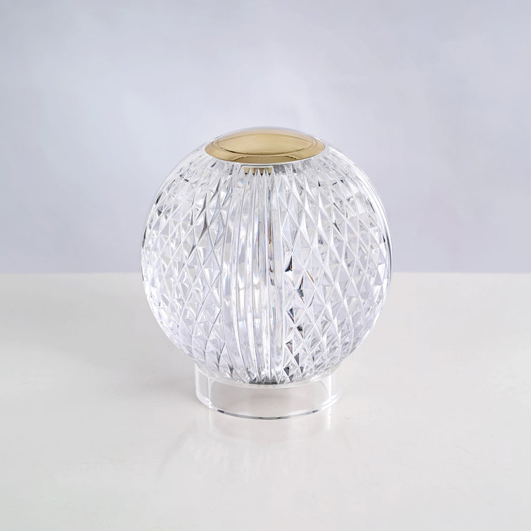 Marni Natural Brass and Clear Globe Table Lamp