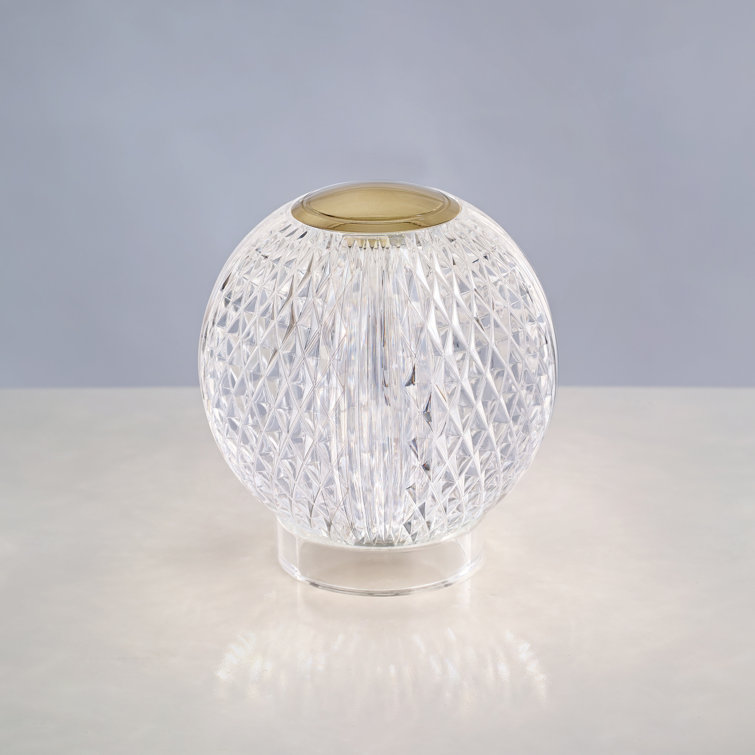 Marni Natural Brass and Clear Globe Table Lamp