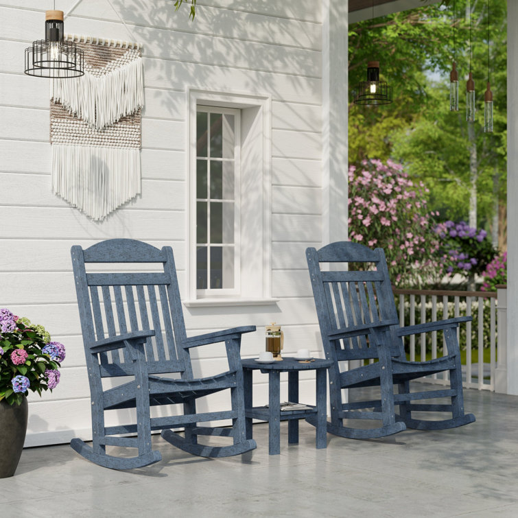 Patriot Blue Poly Lumber Traditional Outdoor Rocking Chair