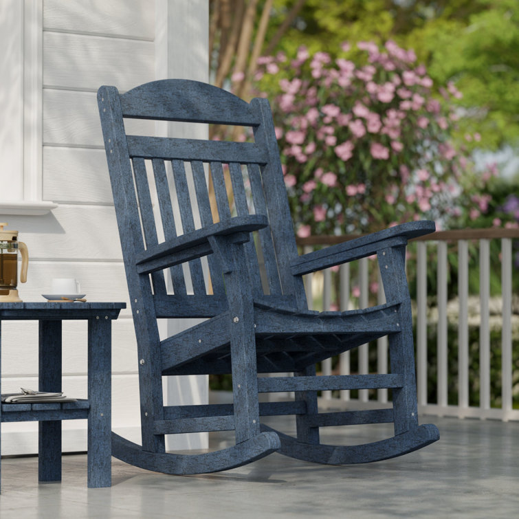 Patriot Blue Poly Lumber Traditional Outdoor Rocking Chair