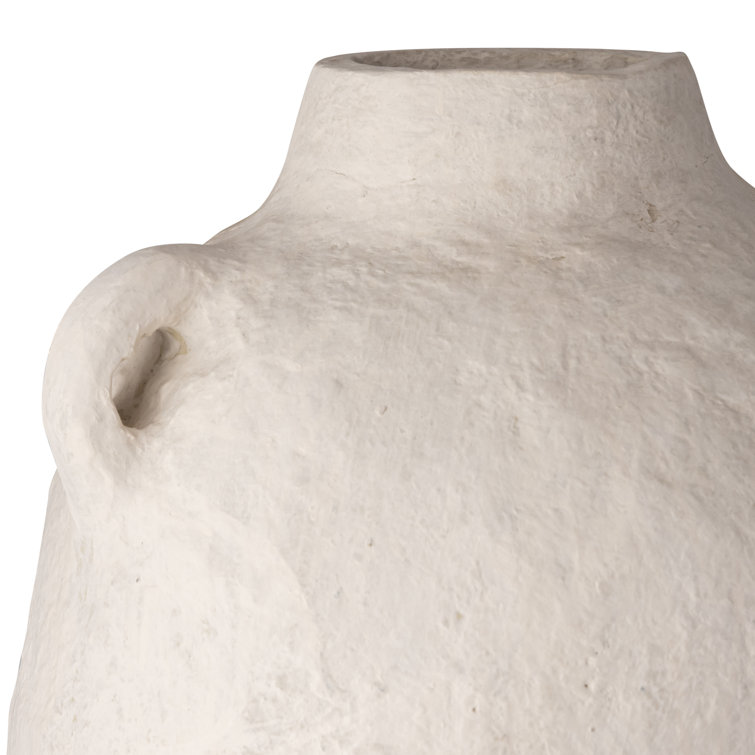 Amphora White Ceramic Water Resistant Table Vase