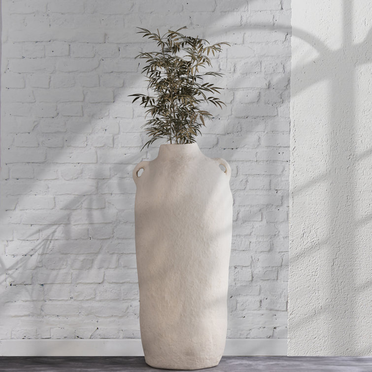 Amphora White Ceramic Water Resistant Table Vase