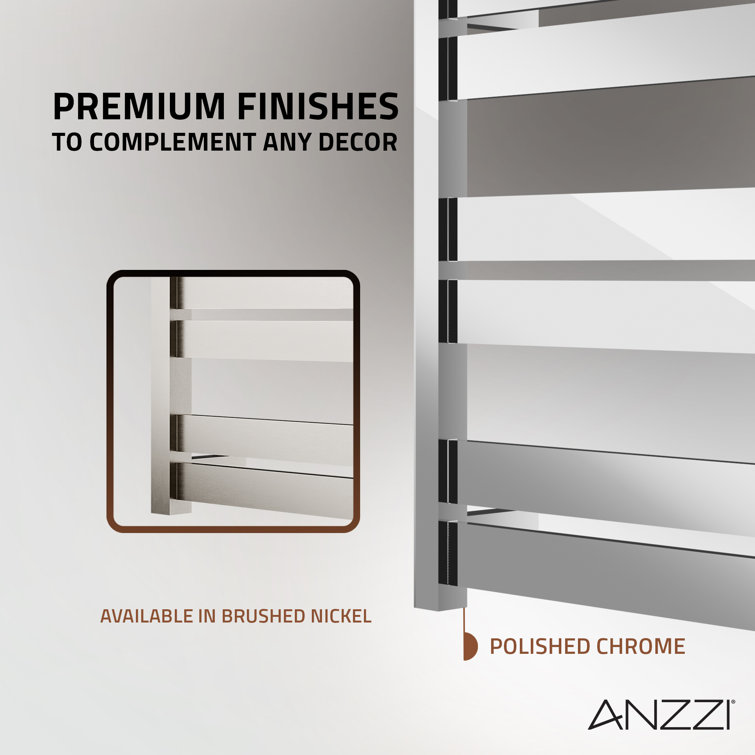 Polished Chrome 6-Bar Stainless Steel Wall Mounted Towel Warmer