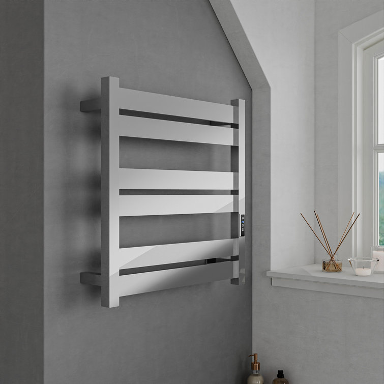 Polished Chrome 6-Bar Stainless Steel Wall Mounted Towel Warmer