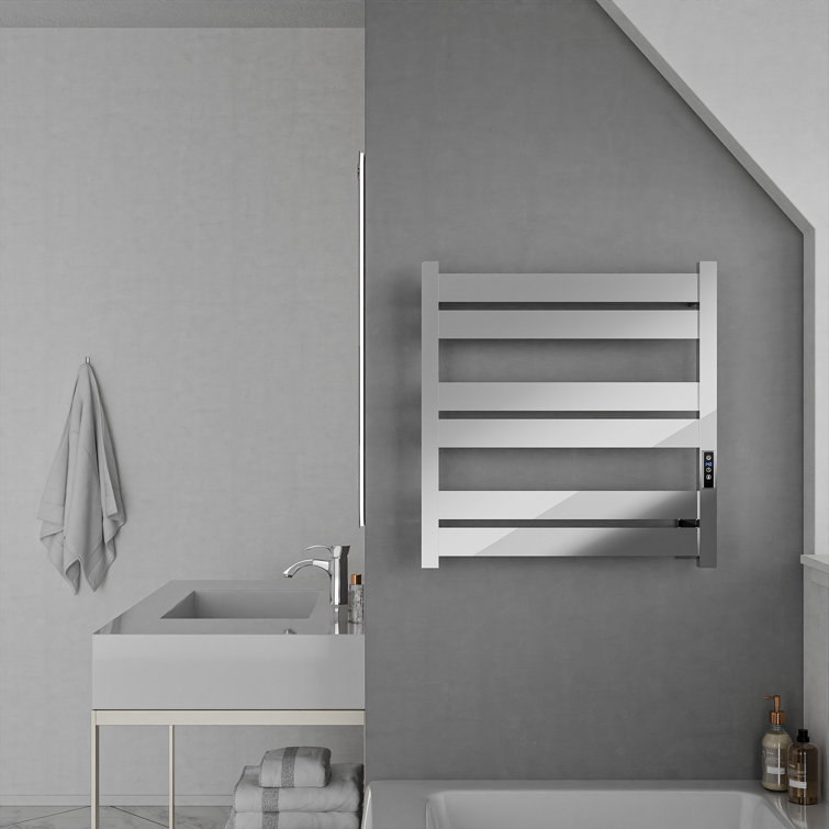 Polished Chrome 6-Bar Stainless Steel Wall Mounted Towel Warmer
