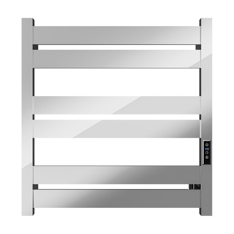 Polished Chrome 6-Bar Stainless Steel Wall Mounted Towel Warmer