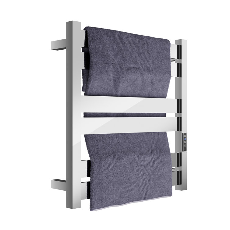 Polished Chrome 6-Bar Stainless Steel Wall Mounted Towel Warmer