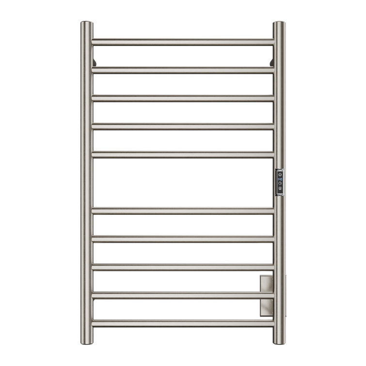 Brushed Nickel 10-Bar Wall Mounted Towel Warmer